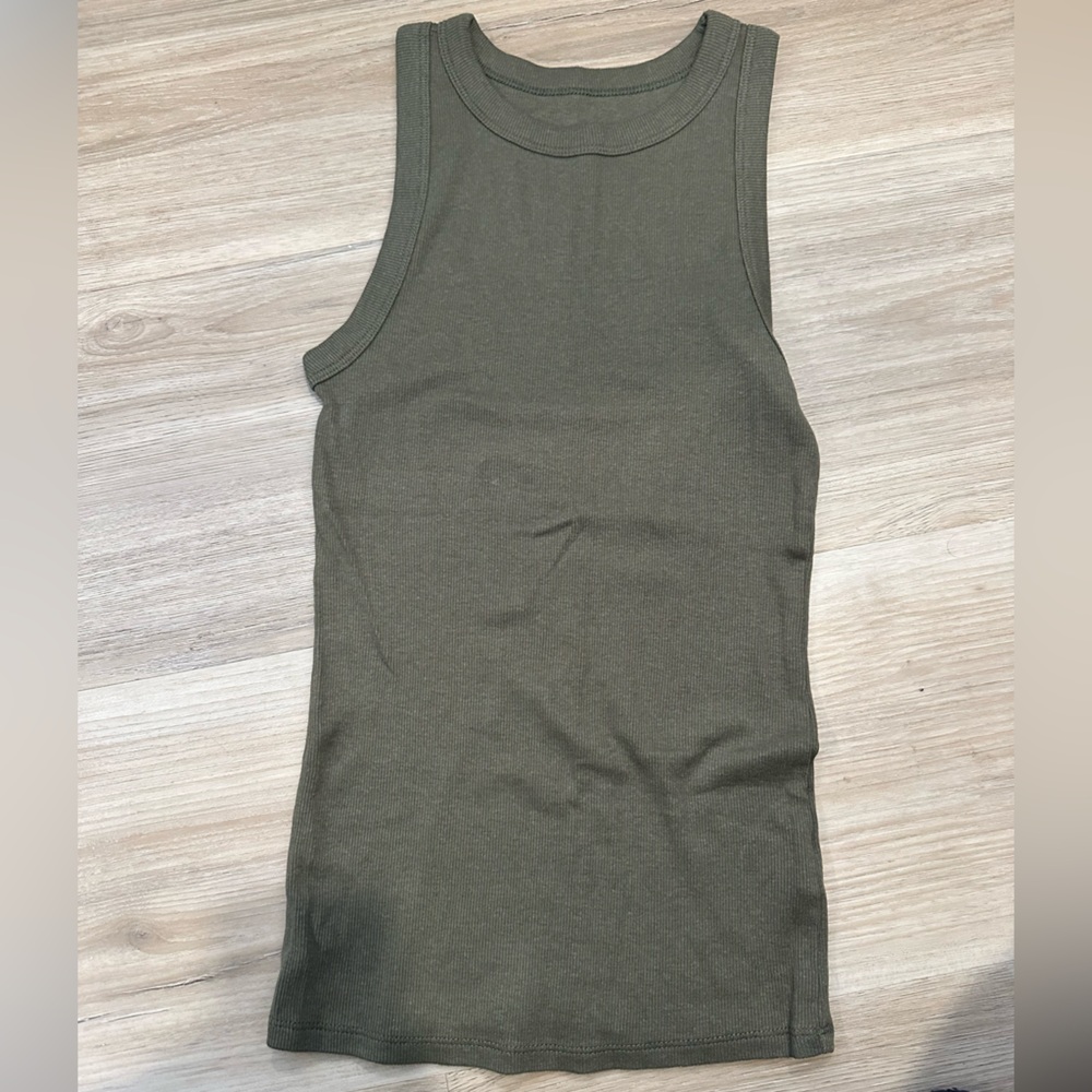 A New Day Olive Green Ribbed Tank size Small